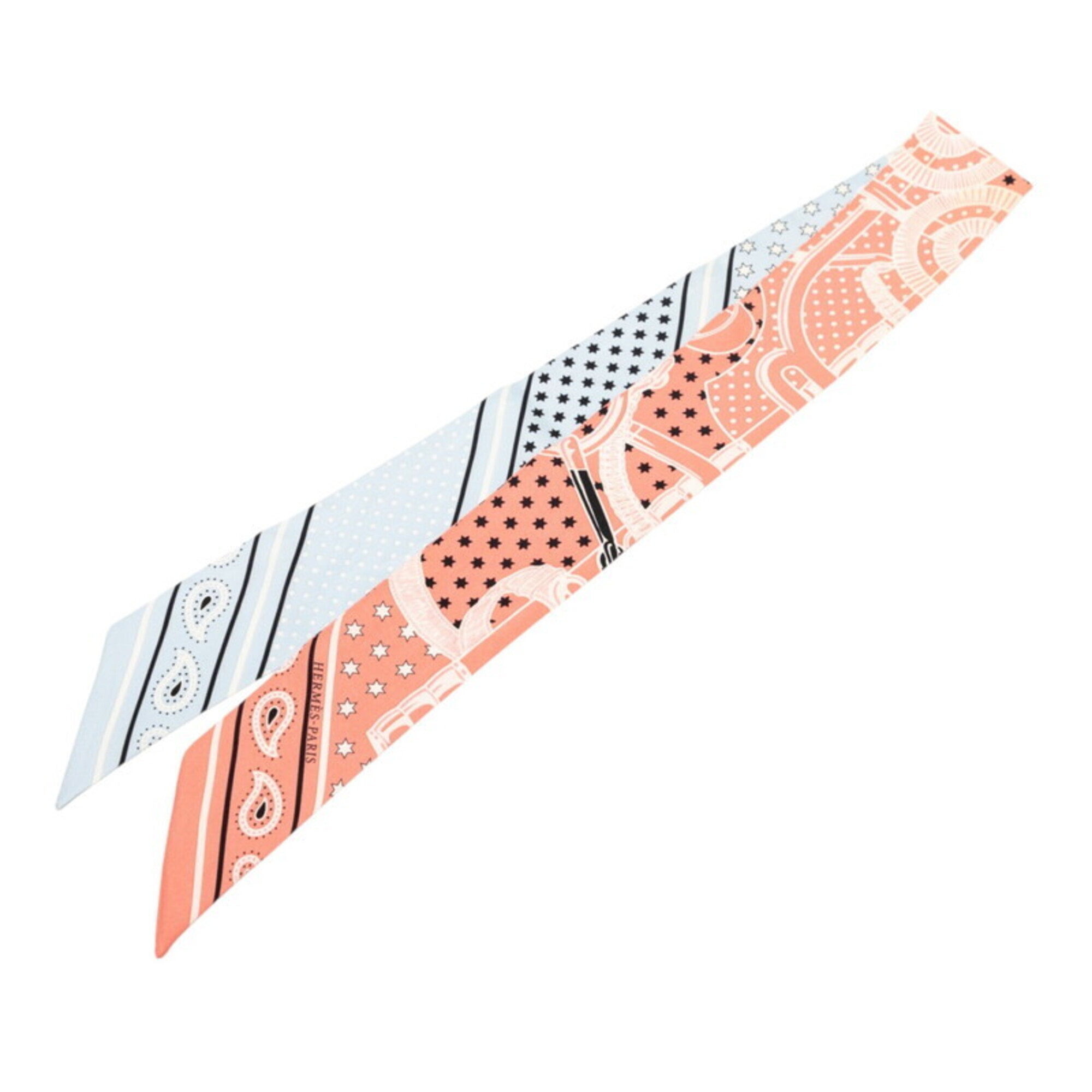 Hermes Twilly Eperon D'or Cut Scarf/Muffler, Pink/Blue, Silk, Women's